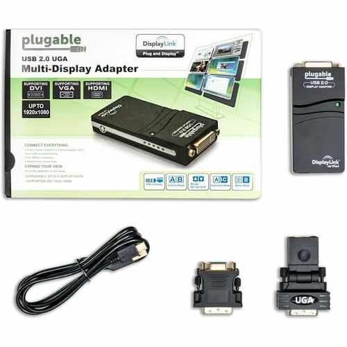 Adaptateur graphique vidéo USB 2.0 vers DVI/VGA/HDMI enfichable pour plusieurs moniteurs