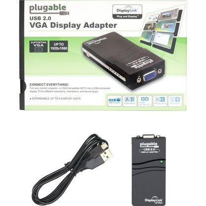 Adaptador de gráficos de video USB 2.0 a VGA enchufable para múltiples monitores
