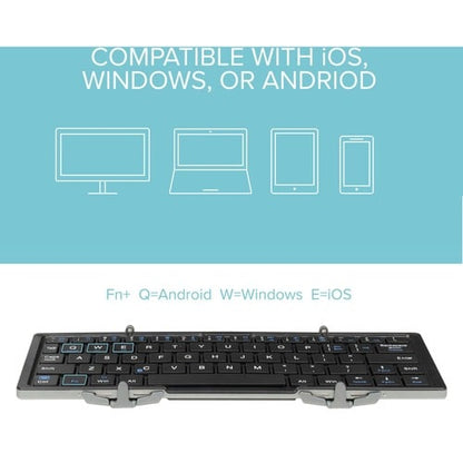 Clavier Bluetooth pliable Plugable compatible avec iPad, iPhone,