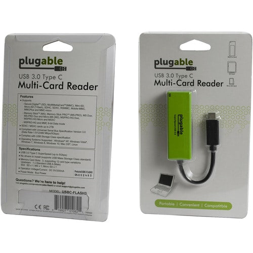 PLUGABLE USBC-FLASH3 USB C SD CARD READER