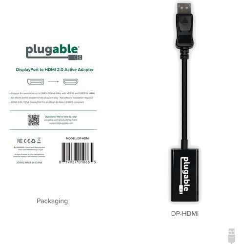 Adaptateur actif DisplayPort vers HDMI enfichable