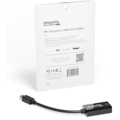 Adaptador enchufable activo Mini DisplayPort (Thunderbolt 2) a HDMI 2.0