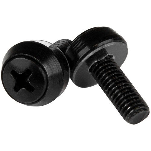 StarTech.com M6 x 12mm - Screws - 100 Pack, Black - M6 Mounting Screws