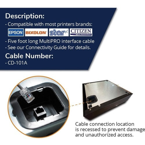 apg Printer Interface Cable | CD-101A Cable for Cash Drawer to Printer| 1 x RJ-1