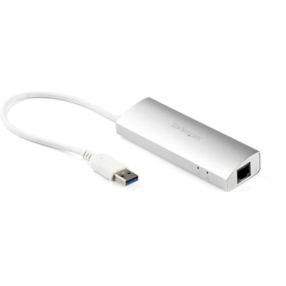 3PORT USB HUB WITH GIGABIT NETWORK ADAPTER SILVER USB 3 HUB