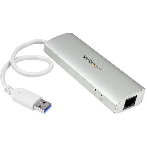 3PORT USB HUB WITH GIGABIT NETWORK ADAPTER SILVER USB 3 HUB
