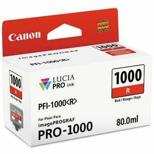 Cartouche d'encre jet d'encre d'origine Canon LUCIA PRO PFI-1000 - Rouge