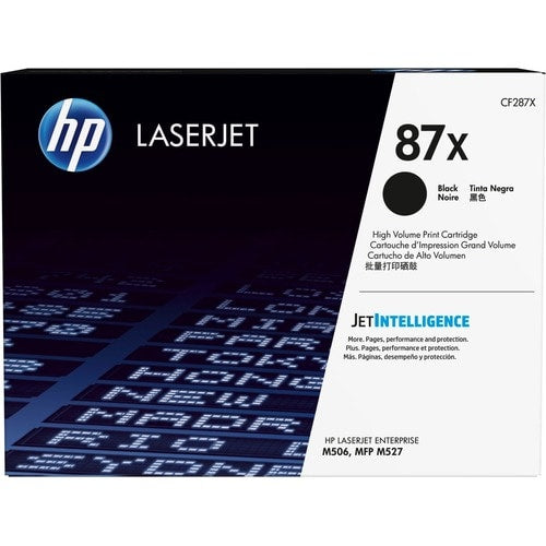 Cartucho de tóner láser original de alto rendimiento HP 87X - Paquete negro
