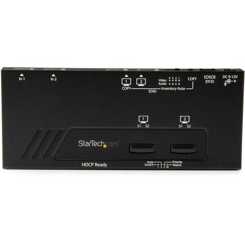 Conmutador de matriz HDMI 2x2 de StarTech.com - 4K con conmutación rápida