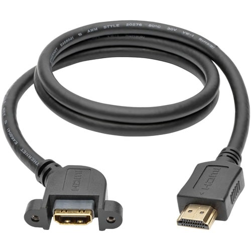 Tripp Lite 3ft High Speed HDMI Cable with Ethernet Digital Video / Audio Panel Mount M/F 3