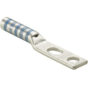 Conductor de código Panduit, dos orificios, barril largo con terminal de ventana - 50 - Estañado - Azul