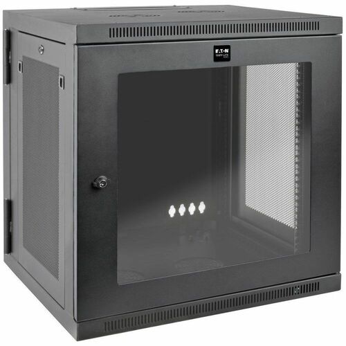 ARMOIRE RACK MURALE 12U À CHARNIÈRES AVEC FENÊTRE ACRYLIQUE PROFONDE