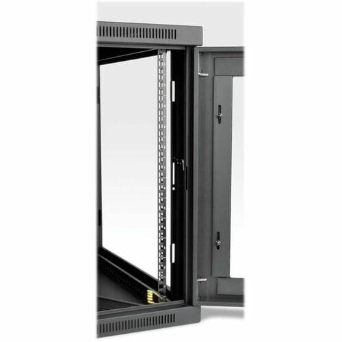 ARMOIRE RACK MURALE 12U À CHARNIÈRES AVEC FENÊTRE ACRYLIQUE PROFONDE