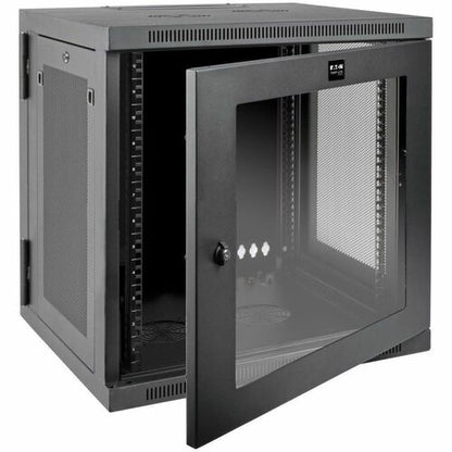 ARMOIRE RACK MURALE 12U À CHARNIÈRES AVEC FENÊTRE ACRYLIQUE PROFONDE