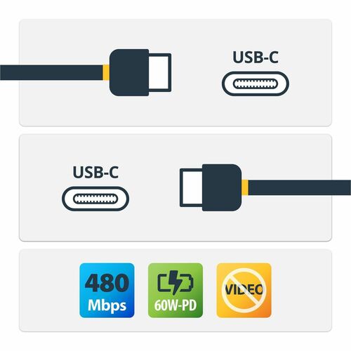 StarTech.com 1m 3 ft USB C Cable - M/M - USB 2.0 - USB-IF Certified - USB-C Char