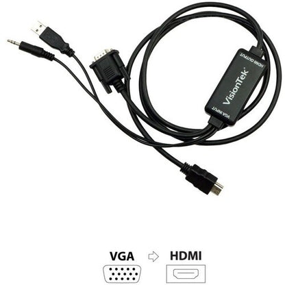 Cable activo VisionTek VGA a HDMI de 1,5 m (macho/hembra) CBAV2808N