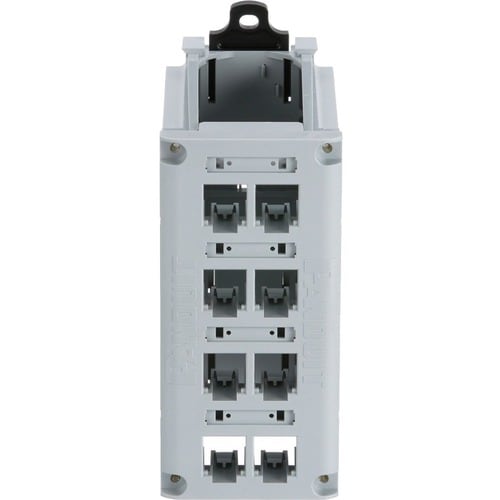 IndustrialNet DIN Rail Mount Patch Panel - 8 Port(s) - 8 x RJ-45 - Rock Gray - DIN Rail Mo