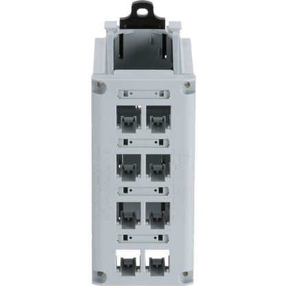 IndustrialNet DIN Rail Mount Patch Panel - 8 Port(s) - 8 x RJ-45 - Rock Gray - DIN Rail Mo