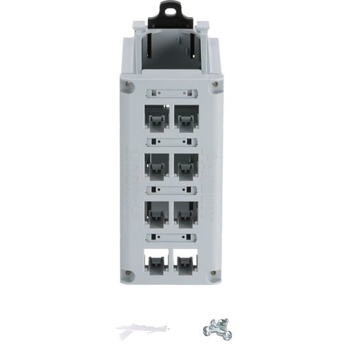 IndustrialNet DIN Rail Mount Patch Panel - 8 Port(s) - 8 x RJ-45 - Rock Gray - DIN Rail Mo