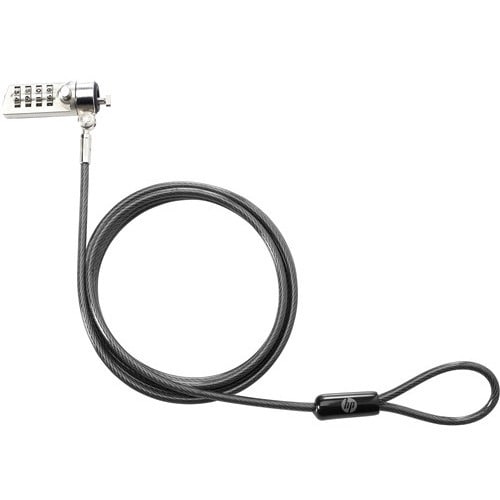 HP Essential Combination Lock - 4 ft (1.22 m) Cable - Combination Lock - Black -