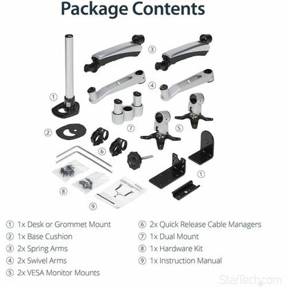 StarTech.com Desk Mount Dual Monitor Arm, Full Mot
