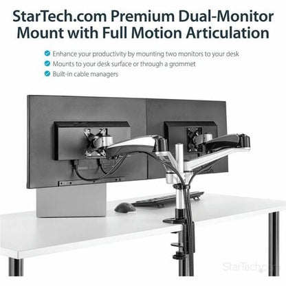 StarTech.com Desk Mount Dual Monitor Arm, Full Mot