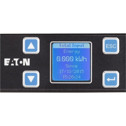 Unité de distribution d'alimentation en rack Eaton Metered Input, 1U, entrée 5-20P, 1,92 kW max, 120 V, 16 A,