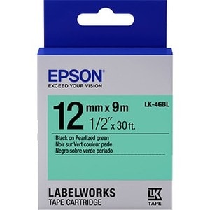 12MM PEARLIZED BLK/GRN TAPE CARTRIDGE