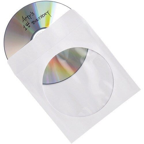 Pochettes en papier pour CD/DVD - Avec fenêtre transparente, paquet de 100, multicolore, 10