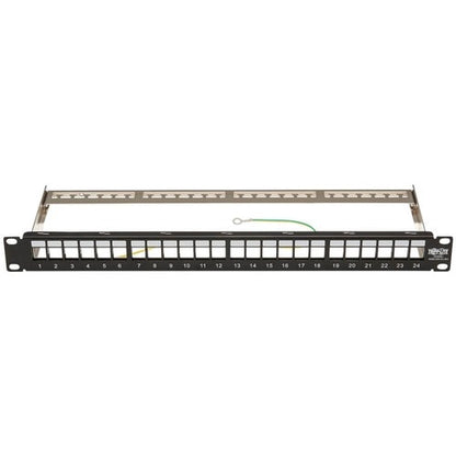 Panel de conexión en blanco Tripp Lite by Eaton N062-024-KJ-SH - 24 puertos - 1U de alto - Negro