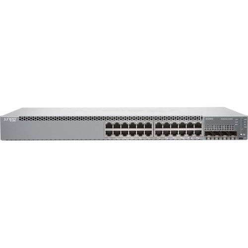 EX2300 24 puertos 10/100/1000BASE-T con fuente de alimentación CC interna, 4 puertos SFP/SFP+ de 1/10 G