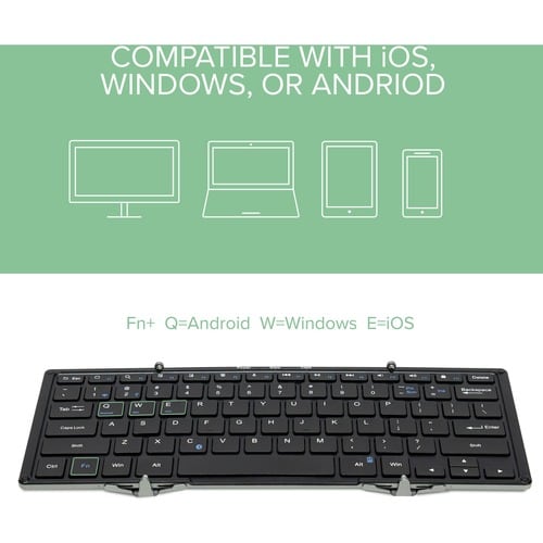 Teclado Bluetooth plegable enchufable compatible con iPad, iPhone,