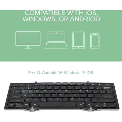 Teclado Bluetooth plegable enchufable compatible con iPad, iPhone,