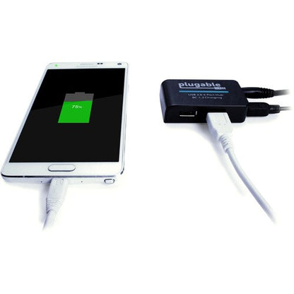 Hub USB 2.0 haute vitesse 4 ports Plugable avec adaptateur secteur 12,5 W. - USB 2.0 Type A