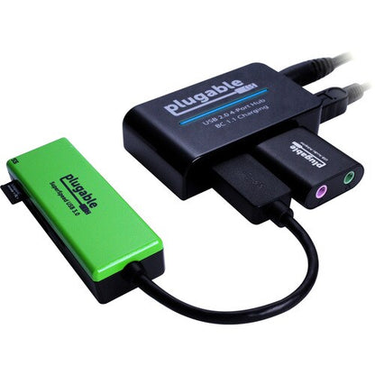 Hub USB 2.0 haute vitesse 4 ports Plugable avec adaptateur secteur 12,5 W. - USB 2.0 Type A
