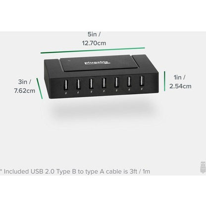 Hub de charge haute vitesse 7 ports USB 2.0 Plugable avec adaptateur secteur 60 W. - USB 2.0 Type A