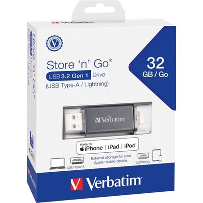 32GB ISTORE N GO DUAL USB 3.0 MULTI 2 FLASH DRV FOR APPLE LIGHTNI