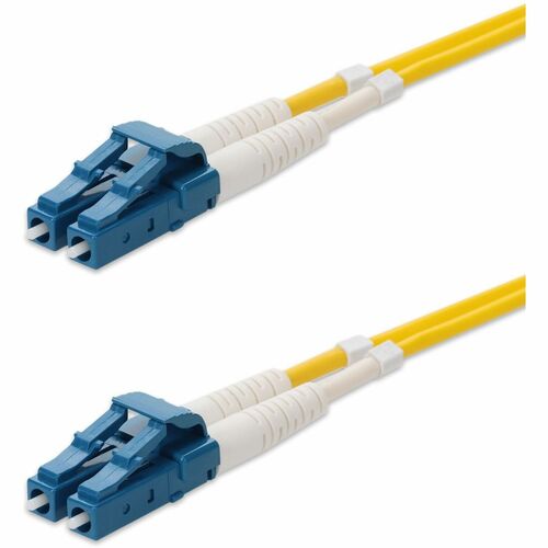 Câble de raccordement fibre optique SMF duplex OFNR (Riser-Rated) jaune OS2 LC vers LC AddOn 0,15 m