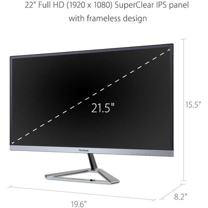 Écran Viewsonic 22 pouces, dalle IPS, résolution 1920 x 1080 - 21,5 pouces visibles - en