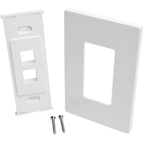 Placa de pared universal Keystone de una sola unidad de 2 puertos de Tripp Lite by Eaton, blanca - 2 x
