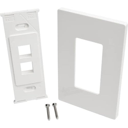Placa de pared universal Keystone de una sola unidad de 2 puertos de Tripp Lite by Eaton, blanca - 2 x