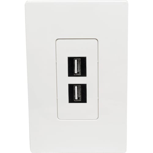 Placa de pared universal Keystone de una sola unidad de 2 puertos de Tripp Lite by Eaton, blanca - 2 x