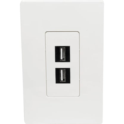 Placa de pared universal Keystone de una sola unidad de 2 puertos de Tripp Lite by Eaton, blanca - 2 x