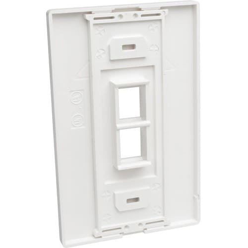 Placa de pared universal Keystone de una sola unidad de 2 puertos de Tripp Lite by Eaton, blanca - 2 x
