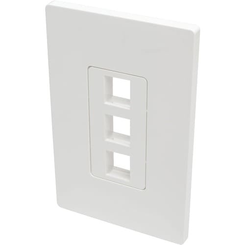 Placa de pared universal Keystone de una sola unidad de 3 puertos de Tripp Lite by Eaton, blanca - 3 x