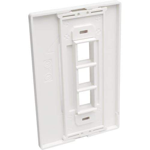 Placa de pared universal Keystone de una sola unidad de 3 puertos de Tripp Lite by Eaton, blanca - 3 x