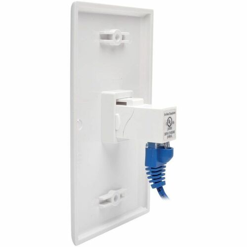WHT CAT6A UTP 90D SNAP-IN CPLR