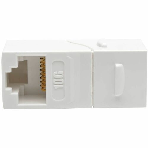 WHT CAT6A UTP 90D SNAP-IN CPLR