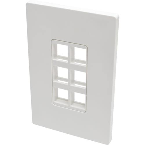 Placa de pared universal Keystone de una sola unidad de 6 puertos de Tripp Lite by Eaton, blanca - 6 x