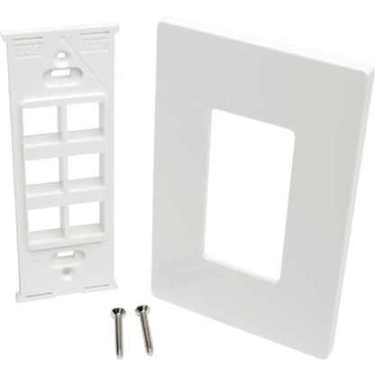 Placa de pared universal Keystone de una sola unidad de 6 puertos de Tripp Lite by Eaton, blanca - 6 x
